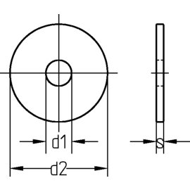 100 Stück Kotflügelscheiben galv. verzinkt 4,3 x 15mm