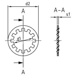 Zahnscheiben Edelstahl A2 DIN 6797  Form J