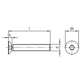 1000 Stück Senkschrauben ISO 10642 Edelstahl A4 M 3x8