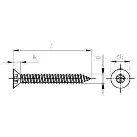 Sicherheitsschrauben Senkkopf A2 TORX + PIN Art.9122