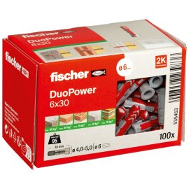 100 Stück Fischer Dübel DuoPower 6x30 mm