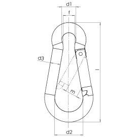 1 Stk. Karabinerhaken galv. verzinkt 40 x 4 mm