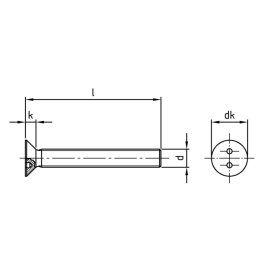 Sicherheitsschrauben Senkkopf A2 Art. 9103 2-Loch