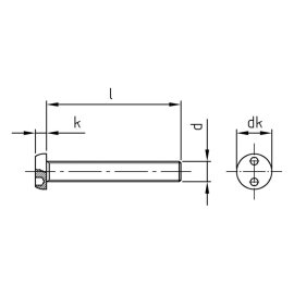 Sicherheitsschrauben Zylinderkopf A2 Art. 9101 2-Loch