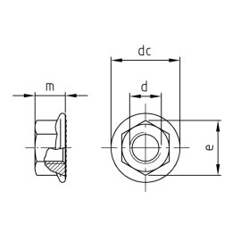 Sperrzahnmuttern DIN 6923 A4 mit Flansch