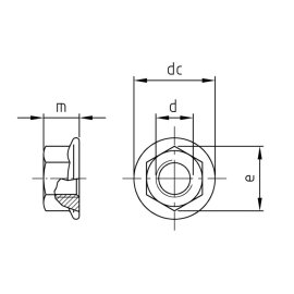 Flanschmuttern ohne Sperrverzahnung DIN 6923 A2