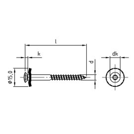 200 Stk. Spenglerschrauben A2 D15 Torx 4,5 x 20 mm