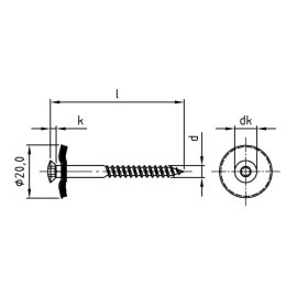 200 Stk. Spenglerschrauben A2 D20 Torx 4,5 x 20 mm