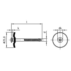 Spenglerschrauben Edelstahl A2 D25 Torx