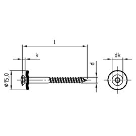 Spenglerschrauben Edelstahl A2 verkupfert D15 Torx