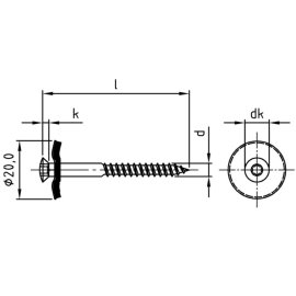 Spenglerschrauben Edelstahl A2 verkupfert D20 Torx